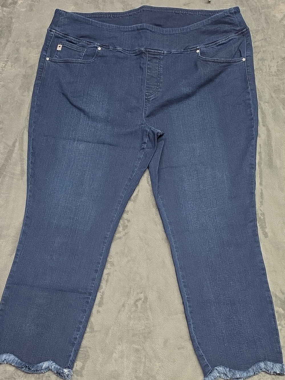 Belle by Kim Gravel Dark Indigo Cropped Pull-On Jeans